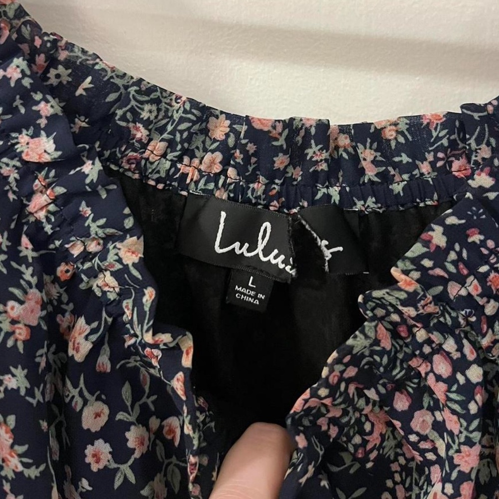 Lulus “Neva Navy Blue Floral Print Off-the-Shoulder Maxi Dress” - Picture 6 of 7